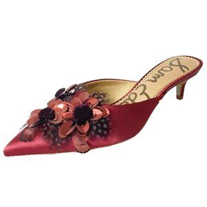 NIB SAM EDELMAN DORCY EMBELLISHED KITTEN HEEL MULES